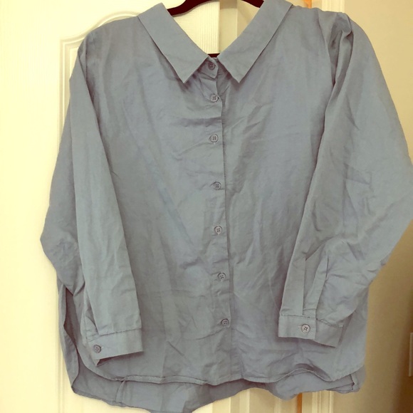 Blue pleated blouse from oak + fort - Picture 1 of 2